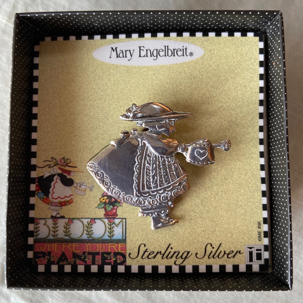 Vintage Mary Engelbreit sterling silver brooch